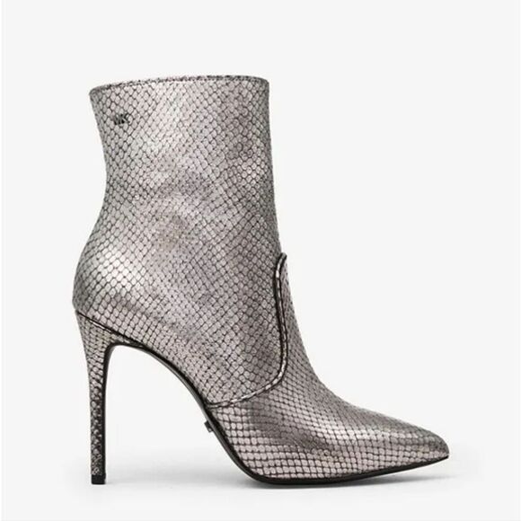 Michael Kors Blaine Metallic Embossed LeatherAnkle Boot - Picture 2 of 9